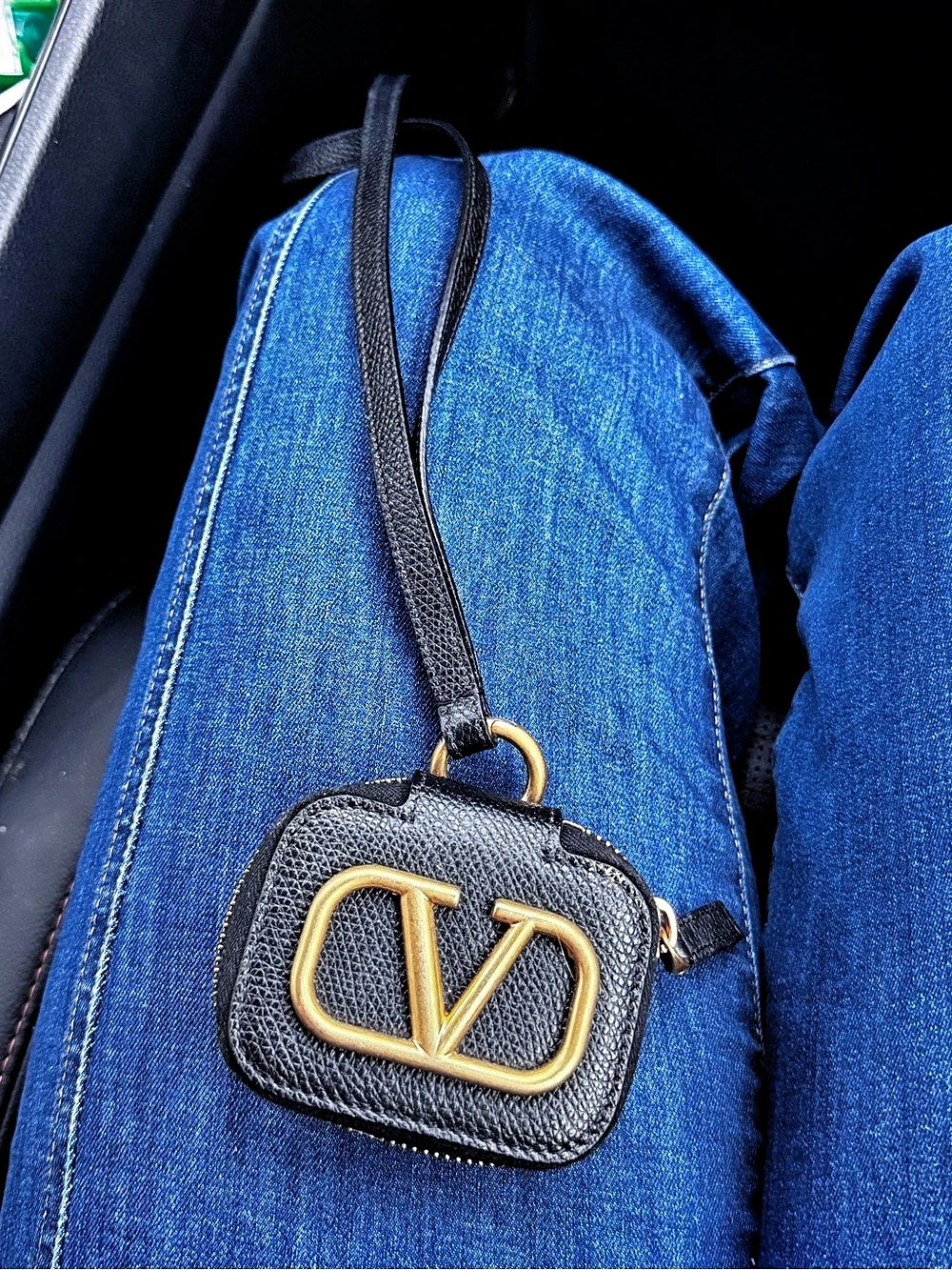 Valentino Garavani VLogo Leather AirPods Pro Case Black